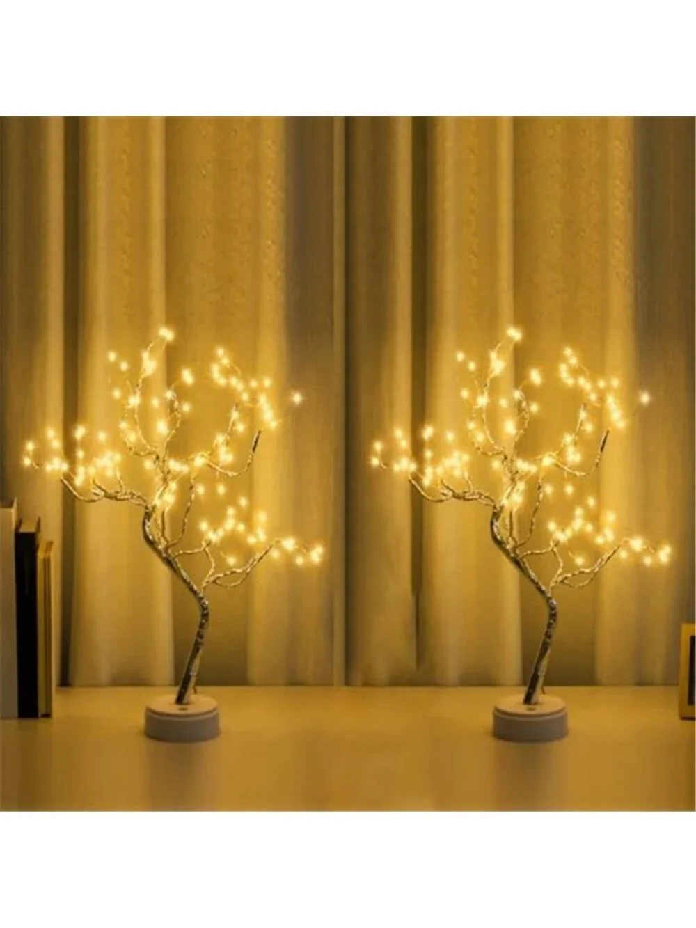 LED Bonsai Tree Lamp Warm White Night Light USB Battery Powered Decor